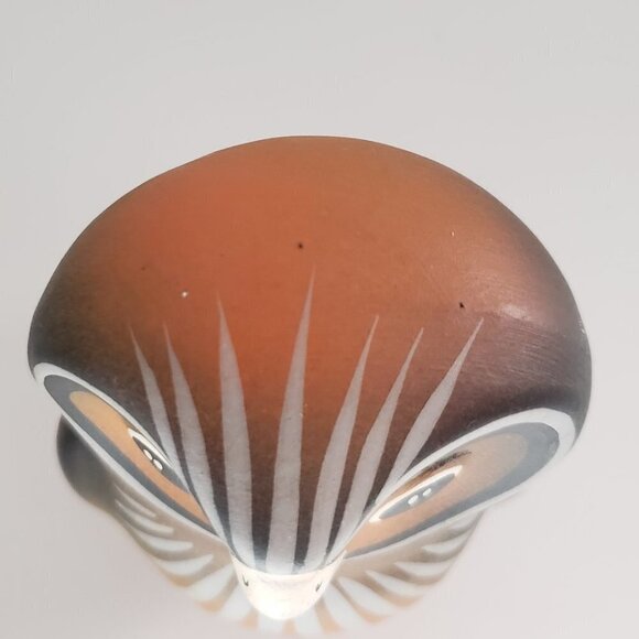 hand Painted Owl Figurine Folk Art 5" tall Brown Standing Owl - Picture 5 of 6